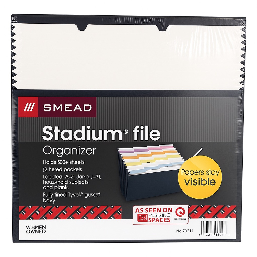 Smead Stadium File Organizer with Multicolor Tabs